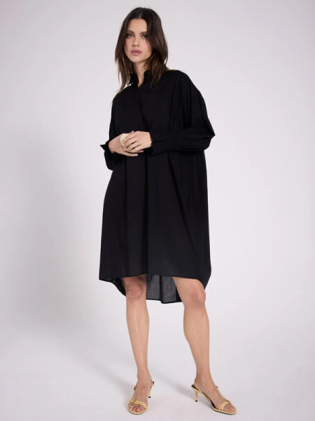 Gabriela Cotton Shirt Dress noir