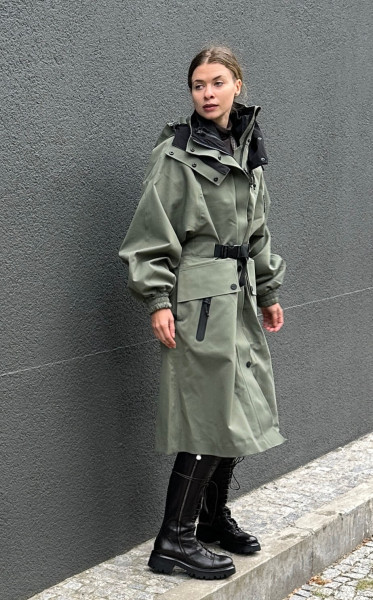 Indra deep lichen green oversized