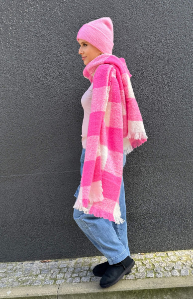 Scarf Check bright pink