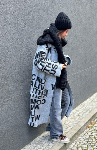 Coat Iceland Come black/grey