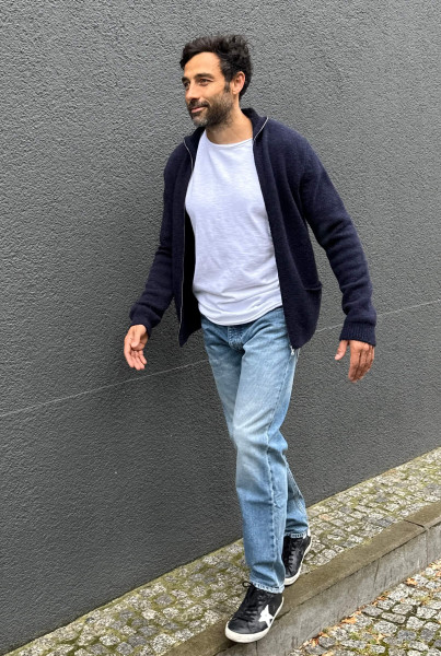 Cardigan Zip Navy