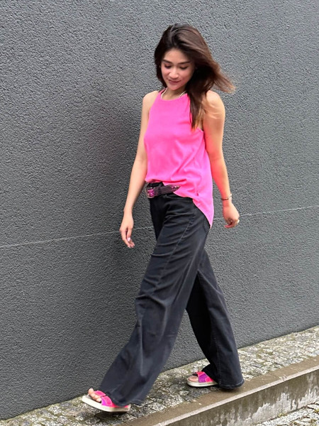 Tina Rib Top neon pink