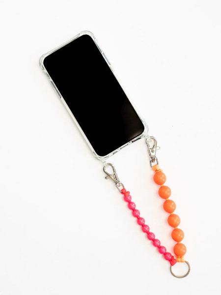 Doppelhandykette kurz neonorange - neonpink