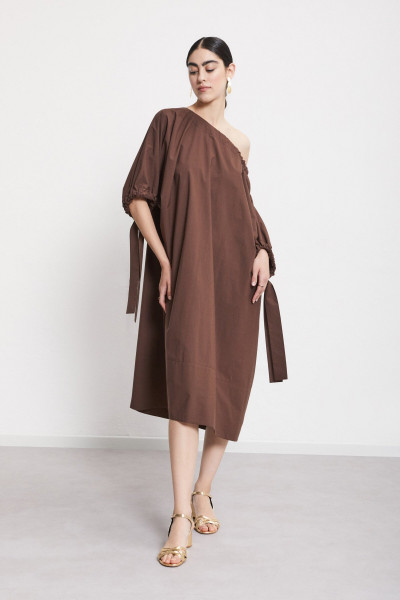 Mididress aus Popeline Cioccolato