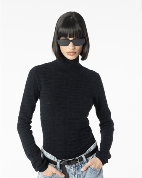 Tillie Longsleeve Turtle Neck Jacquard black