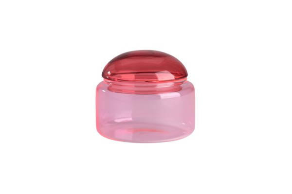 Voile Glasdose S Borosilikatglas rot/rosa