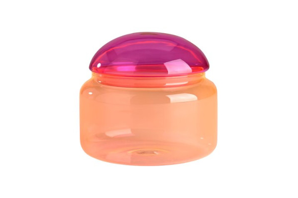 Voile Glasdose L Borosilikatglas pink/orange