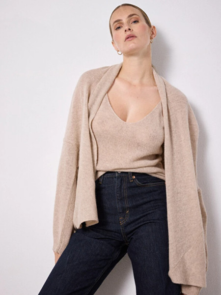 Diluvia Cashmere Cardigan camel