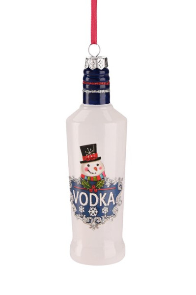 Baumschmuck Wodka Flasche weiß