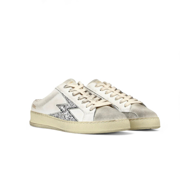 Club Mule White Sneakers Glitter Logo