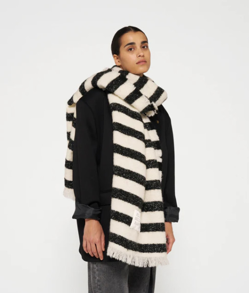 Scarf Stripes ecru/black