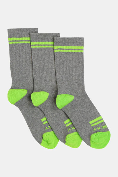 Socks Logo 3-Pack grey vivid green