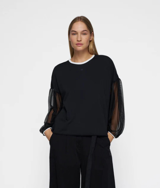 Soft Sweater Puff Sleeves black