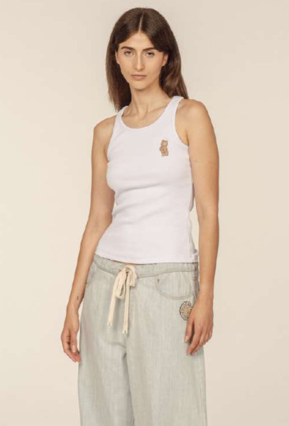 Teddy Bear Tank Top Bianco Ottico