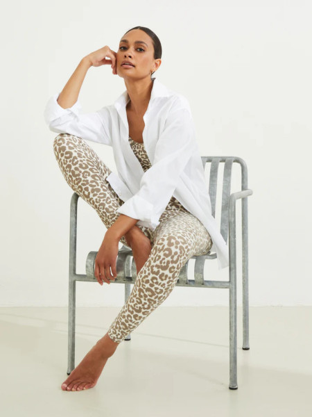 Classic Leggings High Waistband Leopard Latte