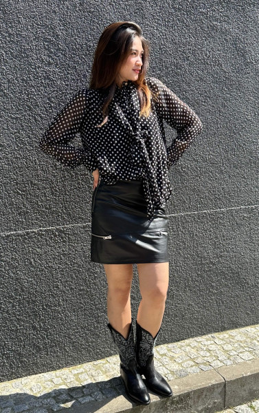 Kenna Leather Skirt Black