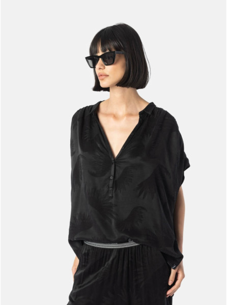 Yolanda Blouse black jacquard