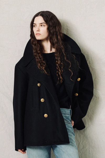 Oversized Peacoat black